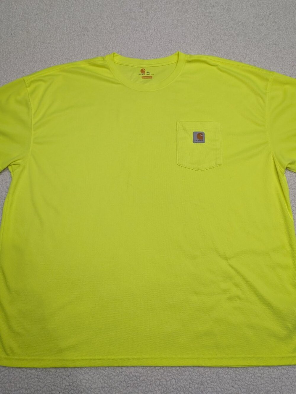 Carhartt Force Neon Yellow Pocket T Shirt 4XL Relaxed Fit Workwear